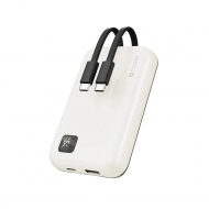 MAZER 22.5W 10,000MAH POWER CHARGE LINK POWERBANK W/CABLES - WHITE M-PC20LINK1020-WH