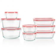 PYREX 16PC GLASS STORAGE SET 1138137-RED