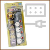 MORRIES 4WAY EXT CORD 3M /2USB(2.1) MS3344/USB2.1