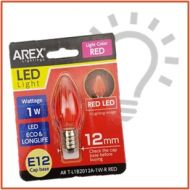 AREX E12 LED BULB RED ART-L1B2012A-1W-R