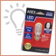 AREX E12 2700K LED BULB WHITE ART-L1T1612A-1W-W