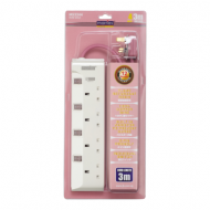 MORRIES 4WAY COLOURED EXTENSION CORD MS3244RG-3M