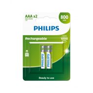 PHILIPS RECHARGEABLE BATTERY R03B2RTU80/40-2XAAA-800MAH