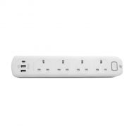 Sound Teoh Extension Socket MS-641-4WAY-W/USB-WHITE