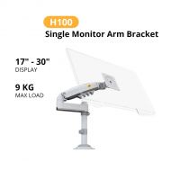 NORTH BAYOU SINGLE SCREEN | 2-12KG |22-35" MONITOR ARM H100 - WHITE