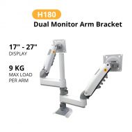 NORTH BAYOU DUAL SCREEN | 2-12KG | 22-32" MONITOR ARM H180 - WHITE