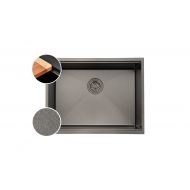 HOUSS 1B STONE GAIN HANDMADE KITCHEN SINK W LEDGE SUS304 BLACK HSST-8306BK